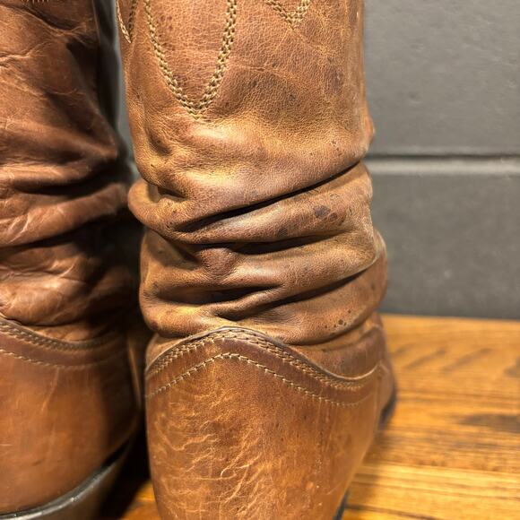 Smoky Mountain Cowboy Boots Men’s 9.5 D Brown Leather Western Distressed Slouch - Picture 9 of 14